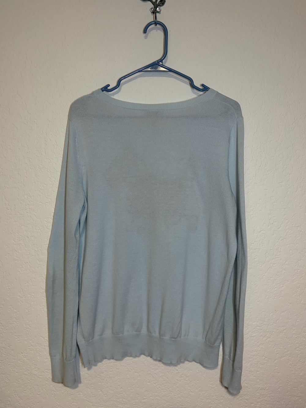 LOFT Light Blue Sweater with Cute Black Scottie Dog - Picture 2 of 6